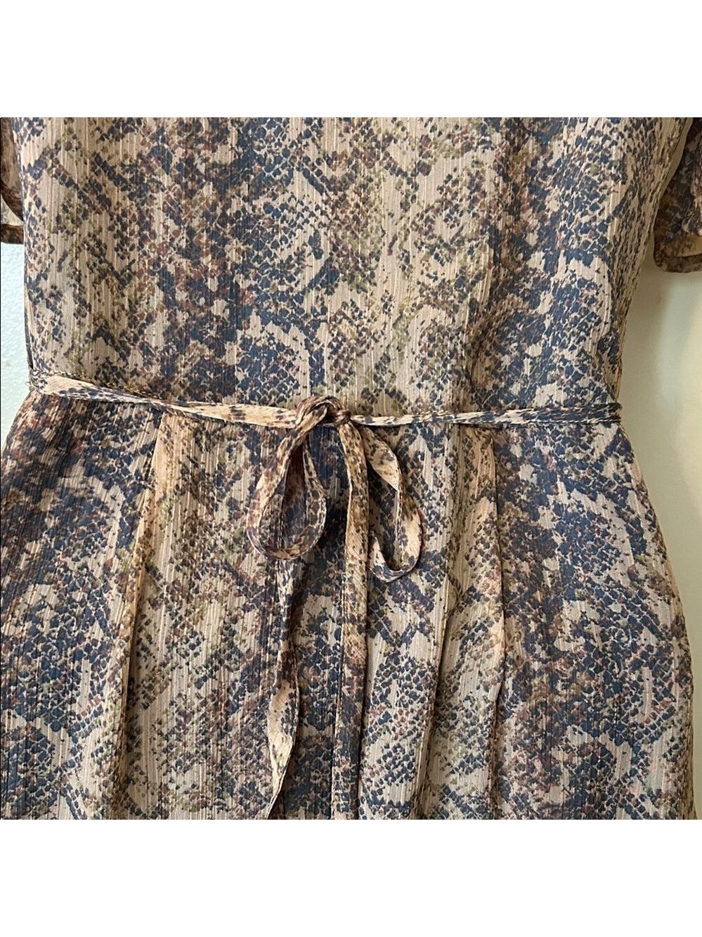 Abercrombie & Fitch Brown/Black Snakeskin Pattern Mini Dress size XS - Picture 8 of 11